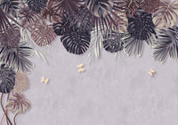 Échantillon, Design SL0480, Papier peint panoramique Palmier Tropical Vintage Sépia - Sur mesure