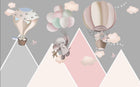 Design SL0519 — Papier peint Lapins elephant montgolfieres montagnes pastel — Novomur
