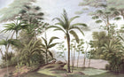 Design SL0521 — Papier peint Paysage tropical palmiers vintage aquarelle — Novomur