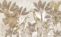 Échantillon, Design SL0524, Papier peint panoramique Safari Savane Aquarelle - Collection 2 - Sur mesure