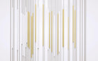 Design SL0577 — Papier peint Lignes verticales blanches dorees — Novomur