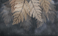 Échantillon, Design SL0583, Papier peint panoramique Botanique Feuilles Dorées - Sur mesure