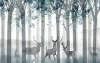 Échantillon, Design SL0588, Papier peint panoramique Forêt Pins et Sapins - Collection 1 - Sur mesure