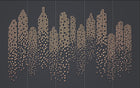 Design SL0611 — Papier peint Gratte-ciel fenetres dorees fond gris fonce — Novomur