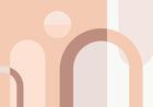 Design SL0617 — Papier peint Arches geometriques rose pastel mid-century — Novomur