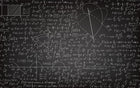 Design SL0676 — Papier peint Tableau noir formules graphes craie blanche — Novomur