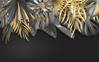 Design SL0705 — Papier peint Feuilles tropicales noir or fond noir luxe — Novomur