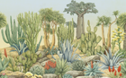 Design SL0708 — Papier peint Cactus agaves desert botanique aquarelle — Novomur