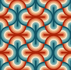 Design SL0724 — Papier peint Cercles concentriques retro 70s — Novomur