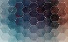 Design SL0734 — Papier peint Hexagones grunge degradient connexions — Novomur