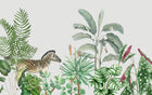Design SL0777 — Papier peint Zebre jungle palmes succulentes aquarelle — Novomur