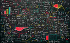 Design SL0780 — Papier peint Tableau noir formules multicolores dense — Novomur
