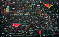 Échantillon, Design SL0780, Papier peint panoramique Tableau Noir Mathématiques - Sur mesure