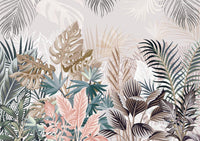 Échantillon, Design SL0787, Papier peint panoramique Palmier Tropical Vintage Sépia - Sur mesure