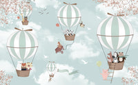 Échantillon, Design SL0792, Papier peint panoramique Montgolfières Enfant - Sur mesure