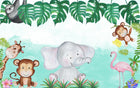 Design SL0816 — Papier peint Animaux jungle paresseux flamant aquarelle enfant — Novomur