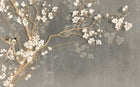 Design SL0820 — Papier peint Magnolia blanc oiseaux fond beton (variante SK0283) — Novomur