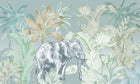 Design SL0824 — Papier peint Elephant jungle vert beige aquarelle vintage — Novomur
