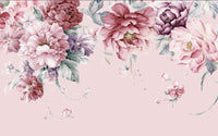 Échantillon, Design SL0838, Papier peint panoramique Floral Pivoines et Roses - Collection 1 - Sur mesure