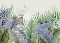 Échantillon, Design SL0841, Papier peint panoramique Palmier Tropical Vintage Sépia - Sur mesure