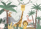 Design SL0843 — Papier peint Animaux jungle cartoon enfant stylise — Novomur