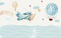 Échantillon, Design SL0876, Papier peint panoramique Montgolfières Enfant - Sur mesure