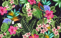 Échantillon, Design ZX0243, Papier peint panoramique Palmier Tropical & Jungle Dense - Sur mesure
