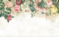 Échantillon, Design ZX0311, Papier peint panoramique Floral Pivoines et Roses - Collection 2 - Sur mesure
