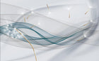 Design ZX0331 — Papier peint Vagues bleues pissenlits abstrait moderne — Novomur