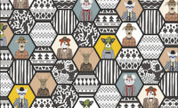 Échantillon, Design ZX0371, Papier peint panoramique Géométrique Triangles et Losanges - Collection 2 - Sur mesure