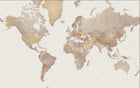 Design ZX0433 — Papier peint Carte monde detaillee beige creme — Novomur
