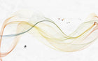 Design ZX0489 — Papier peint Vagues fluides multicolores oiseaux marbre — Novomur