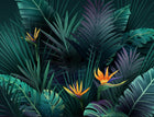 Design ZX0500 — Papier peint Jungle sombre oiseaux paradis bananiers — Novomur