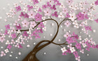 Design ZX0510 — Papier peint Fleurs roses violettes 3D arbre luxe — Novomur
