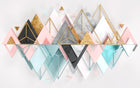 Design ZX0520 — Papier peint Triangles rose marbre dore montagne 3D — Novomur