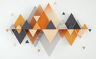 Design ZX0522 — Papier peint Triangles orange marbre montagne 3D — Novomur
