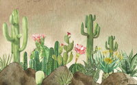 Échantillon, Design ZX0531, Papier peint panoramique Paysage Désert et Cactus - Sur mesure