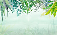 Échantillon, Design ZX0542, Papier peint panoramique Palmier Tropical Vert - Collection 2 - Sur mesure