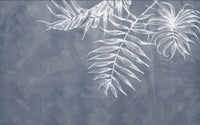 Échantillon, Design ZX0545, Papier peint panoramique Palmier Tropical Noir et Blanc - Sur mesure