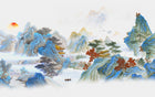 Design ZX0551 — Papier peint Paysage chinois pagode montagnes karstiques — Novomur