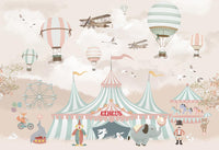 Échantillon, Design ZX0557, Papier peint panoramique Montgolfières Enfant - Sur mesure