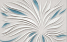 Design ZX0589 — Papier peint Fleur blanche relief 3D fond lin — Novomur