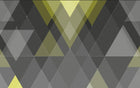 Design ZX0623 — Papier peint Triangles jaune gris fonce montagne — Novomur