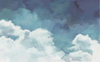 Design ZX0660 — Papier peint Nuages blancs ciel bleu nuit etoile — Novomur