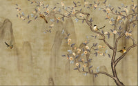 Échantillon, Design ZX0664, Papier peint panoramique Magnolia & Oiseaux - Collection 3 - Sur mesure