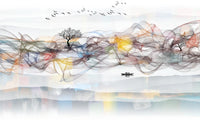 Échantillon, Design ZX0690, Papier peint panoramique Floral Création - Collection 2 - Sur mesure