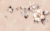 Échantillon, Design ZX0696, Papier peint panoramique Magnolia & Oiseaux - Sur mesure