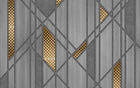 Design ZX0772 — Papier peint Triangles dores bois patterns beton luxe — Novomur
