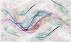 Design ZX0776 — Papier peint Plumes vagues multicolores beige aerien — Novomur