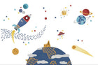 Design ZX0787 — Papier peint Espace fusee planetes OVNI etoiles enfant — Novomur